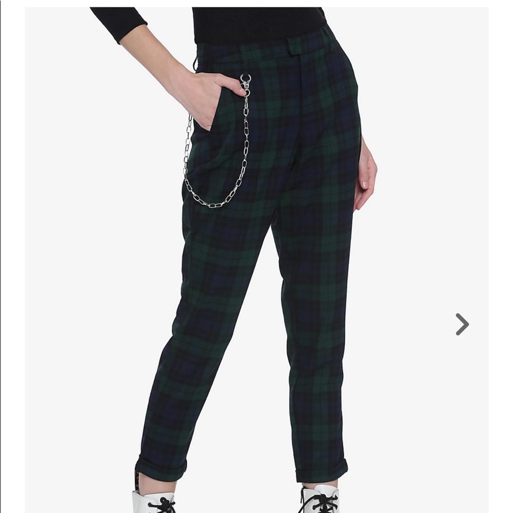 Hot Topic Blue and Green Plaid Pants